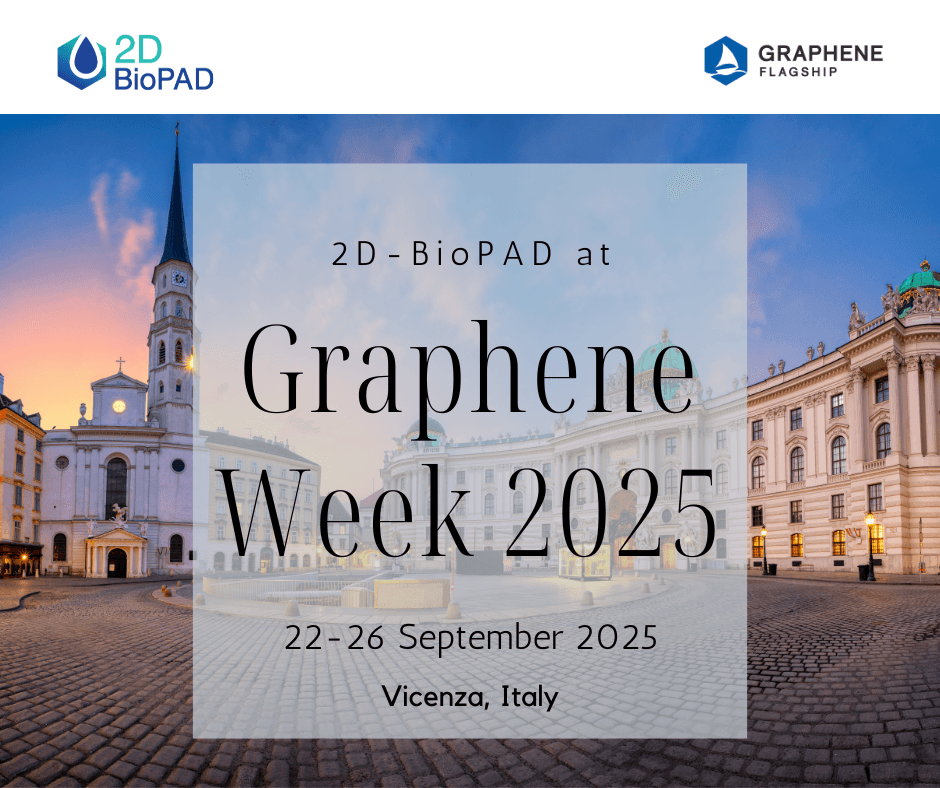 Thumbnail image of the post: 2D-BioPAD to feature at Graphene Week 2025 in Vicenza.
