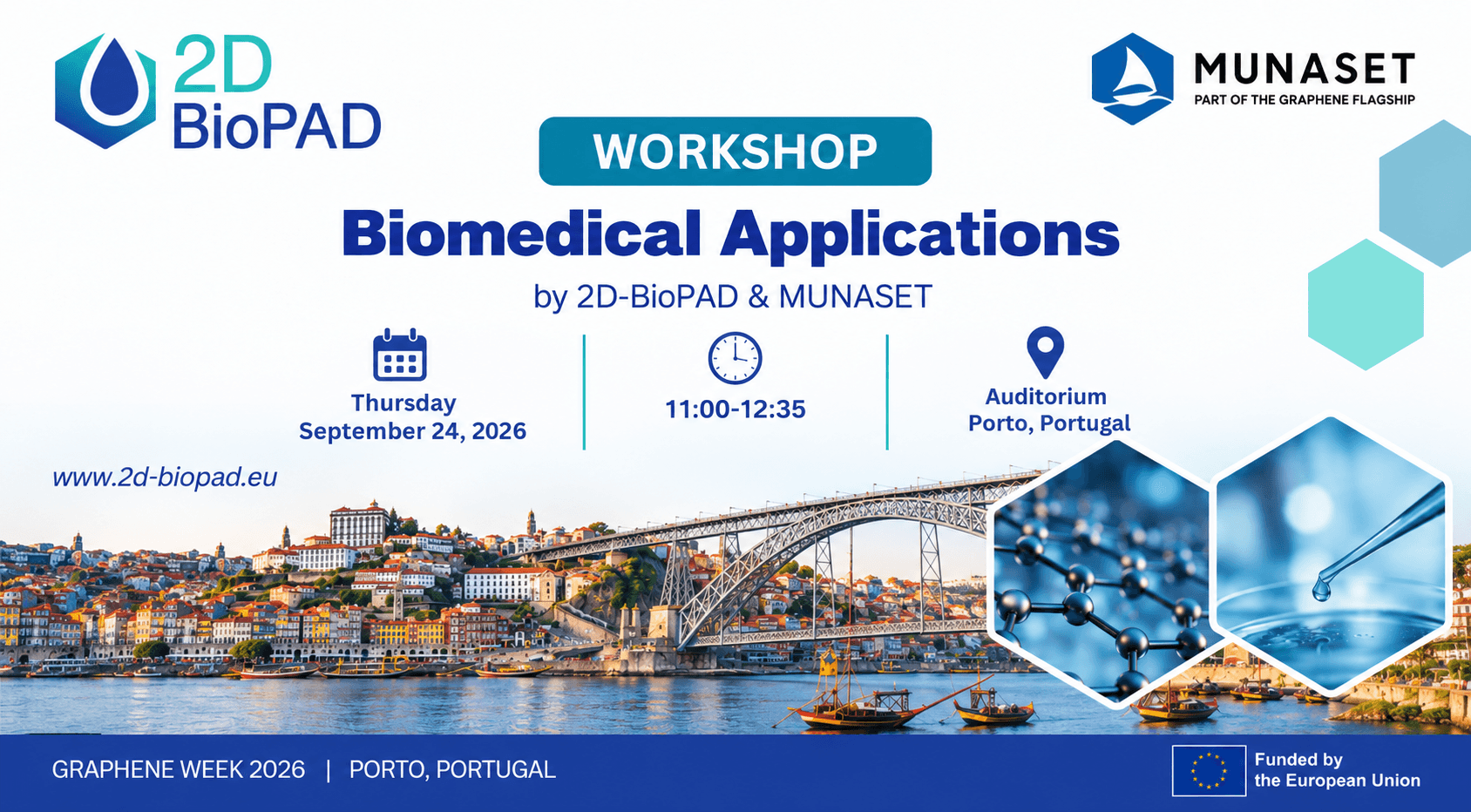 Thumbnail image of the post: 2D-BioPAD & MUNASET team up again at Graphene Week 2026.