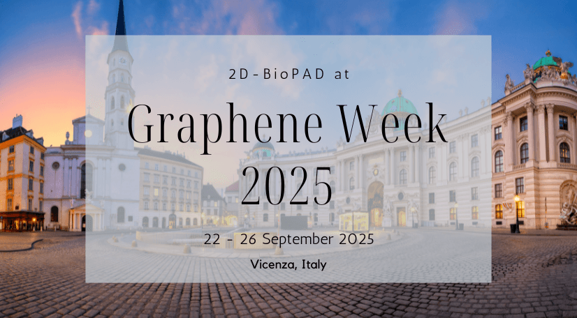 Thumbnail image of the post: 2D-BioPAD to feature at Graphene Week 2025 in Vicenza.