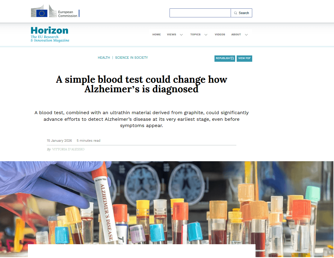 Thumbnail image of the post: 2D-BioPAD in Horizon, the EU Research and Innovation Magazine,.